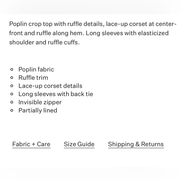 NWT For love and Lemons Heather Long Sleeve Corset Top size XXS white - Picture 5 of 14